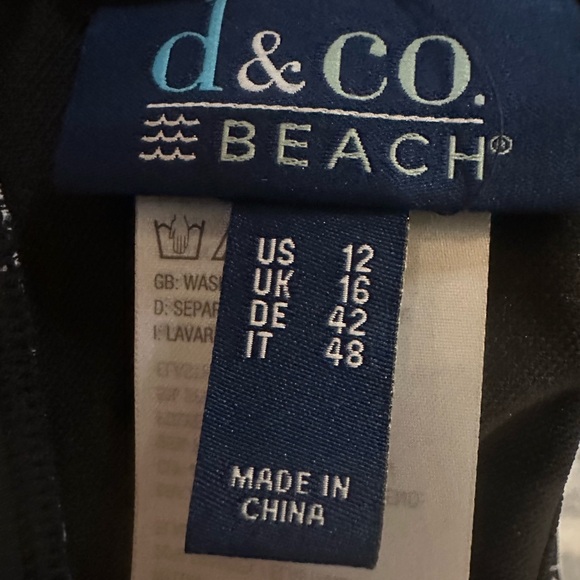 NWOT - D & Co. Beach V-Neck Wrap Front Swim Dress - Size 12 - Picture 5 of 8